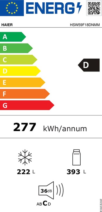 Etichetta energetica Haier HSW59F18DNMM (615 l)