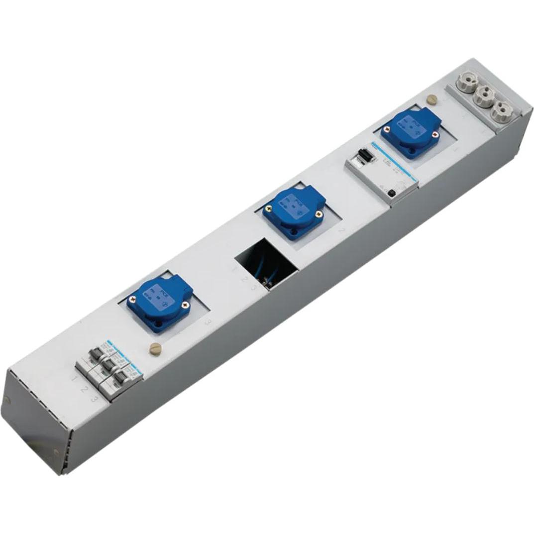 Hager, Steckdosenleiste, Steckdosenleiste ZAH019L 3xSchuko 16A Hutsch. 160x100x710 (3 x, CEE 7/3)