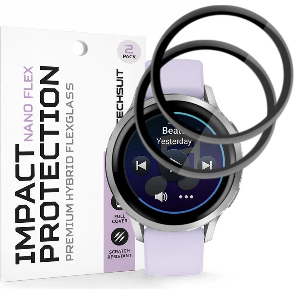 Techsuit - Nano Flex (2 pack) - Garmin Venu 4 41mm - Black, Accessori per smartwatch, Nero