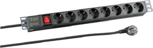 Produktbild EFB Elektronik 1HE Steckdosenleiste 8xCEE 7/3 mit Schalter,Alu (8x, 2 m)