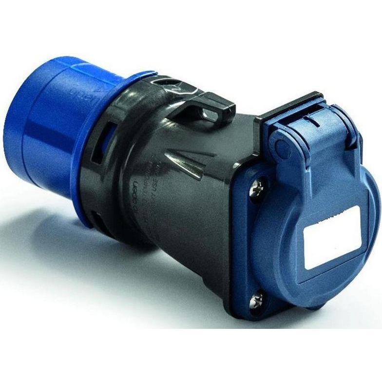 RS PRO, Spina + Connettore, Connettore adattatore per alimentazione industriale, presa blu 2P+T, 230 V / 16A I