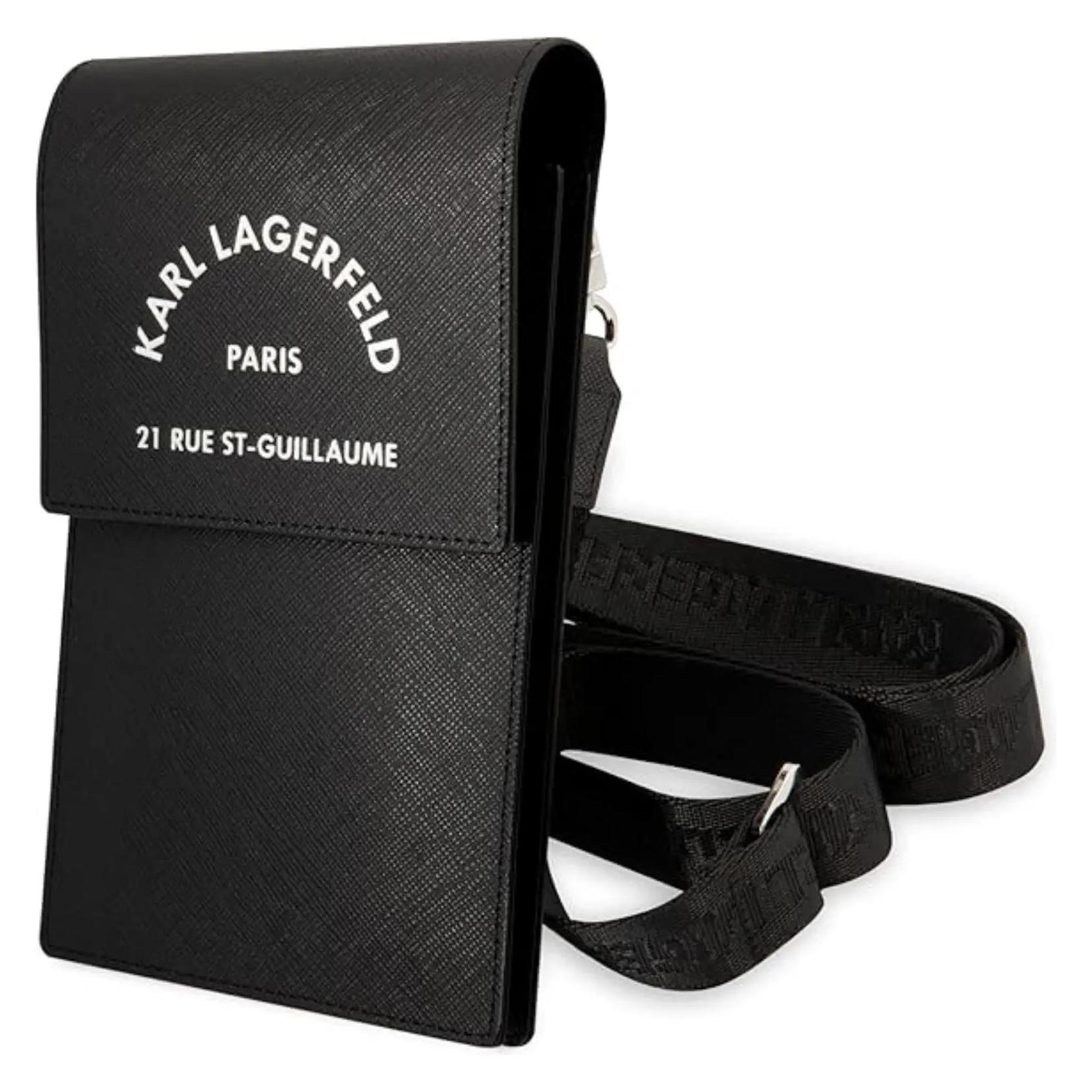 Karl Lagerfeld Torebka Klwbsarsgk Czarny/black Embossed Rsg (Universal), Smartphone Hülle, Schwarz