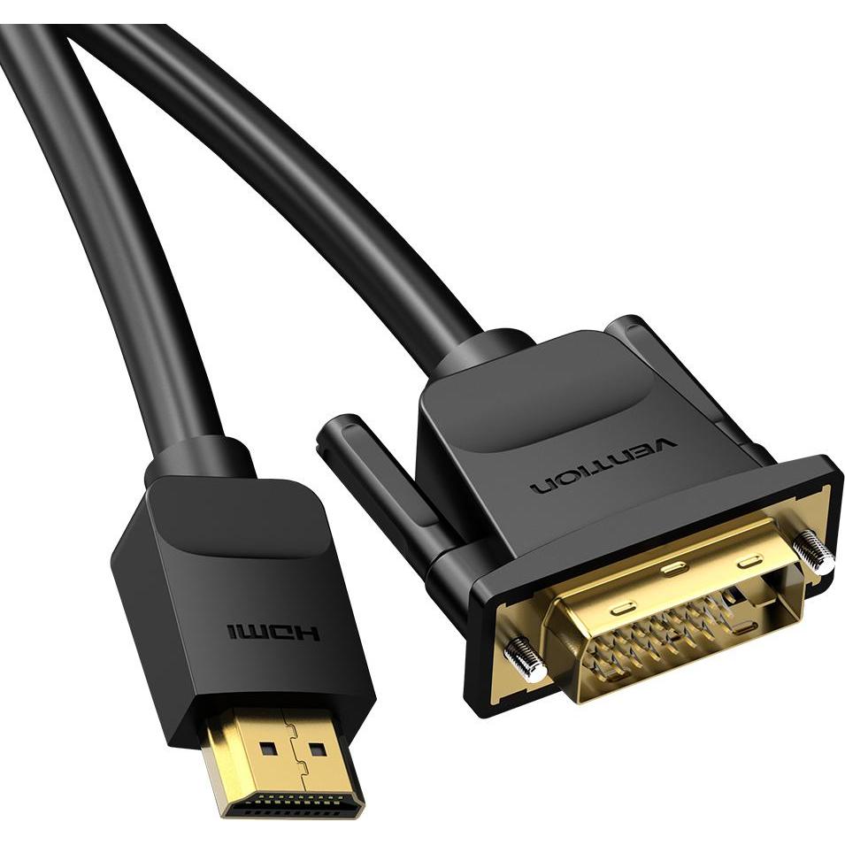 Thumbnail - Vention DVI-D 24+1 zu HDMI 2.0 Kabel, schwarz - 2m (2 m, HDMI), Video Kabel