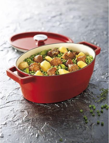 Actual product image Pyrex Cast iron pot 29cm 3,8l SLOWCOOK oval red (Casserole + Stewpot, Cast iron)