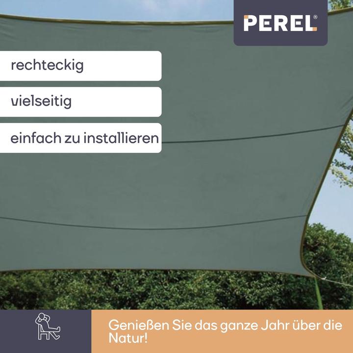 Produktbild Perel SONNENSEGEL - RECHTECKIG - 4 x 3 m - FARBE: GRÜNGRAU (4 x 3 m)