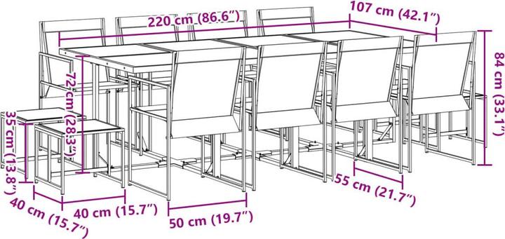 Produktbild vidaXL Garten Essgruppe