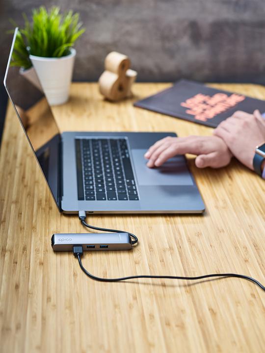 Actual product image Epico USB Type-C HUB SLIM (4K HDMI & Eth (USB-C, 4 ports)