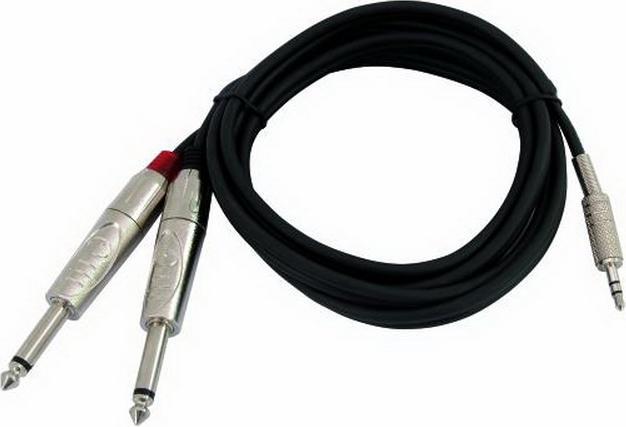 Produktbild Omnitronic Adapterkabel 3,5 Klinke/2xKlinke 3m sw (3 m, 2.5mm)