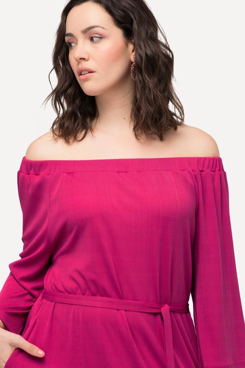 Produktbild Ulla Popken Midikleid, Strukturjersey, schulterfrei, 3/4-Arm (42, 44)