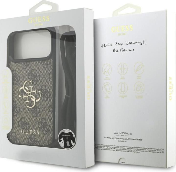 Productafbeelding Guess Etui 4G Big Logo Cord Stap Crossbody do iPhone 17 Pro Max brązowy (Apple iPhone 17 Pro Max)