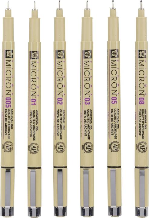 Produktbild Sakura Pigma Micron (Schwarz, 6 x)