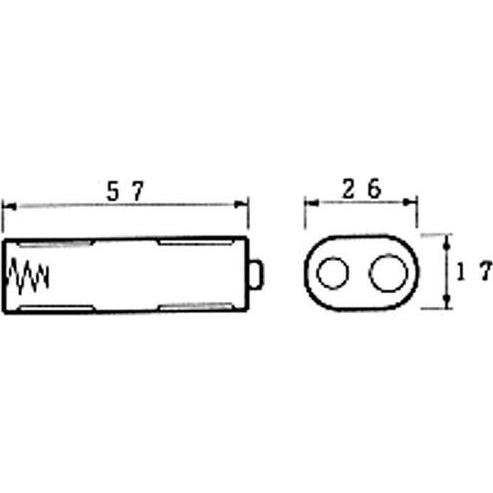 Velleman Batteriehalter Für 2 x Aa-Batterien (Mit Druckknopfanschlüssen), Batterie Zubehör, Schwarz