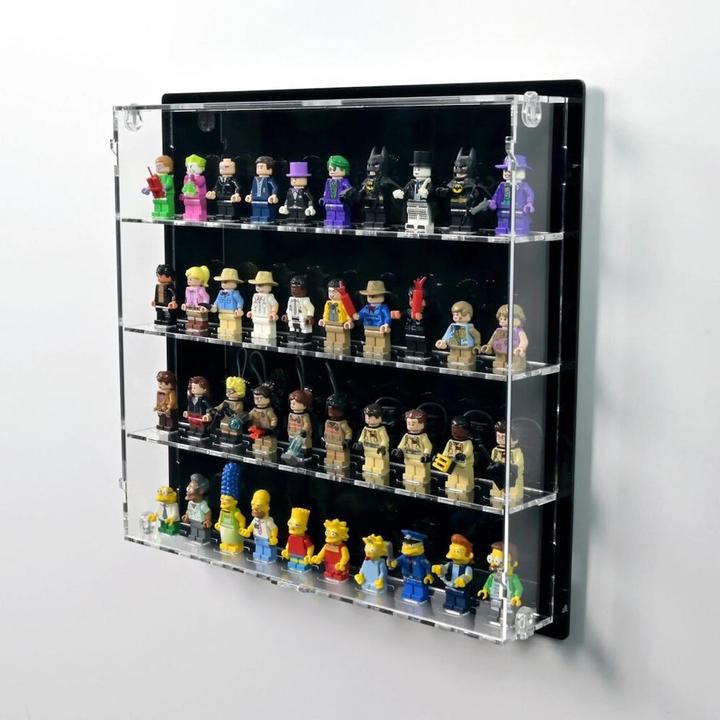 Image du produit iDisplayit Présentoir mural en acrylique pour 40 figurines LEGO® (avec fond noir)