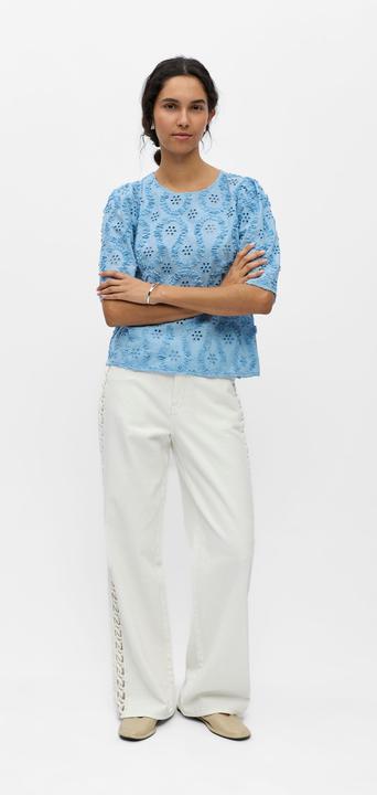 Produktbild Object Besticktes Oberteil mit Puffärmeln (40)