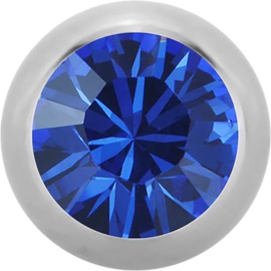 Image du produit Star Piercing Micro boule High Polished avec Swarovski bleu (sans laiton, Acier chirurgical 316L)