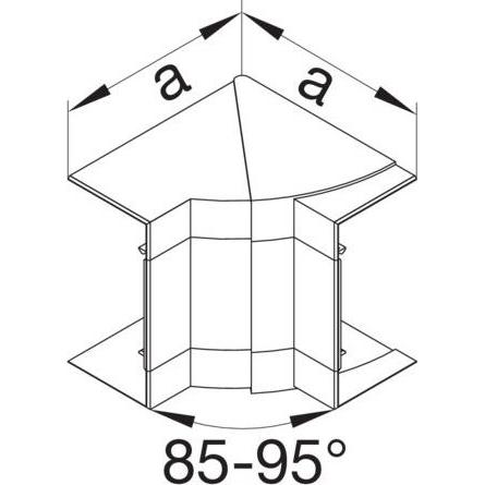 Thumbnail - Hager, Kabelschutz + Kabelführung, TEH BR651304H9011 Inneneck einstellbar halogenfrei zu BR 65x130mm Oberteil 80mm (68 m...