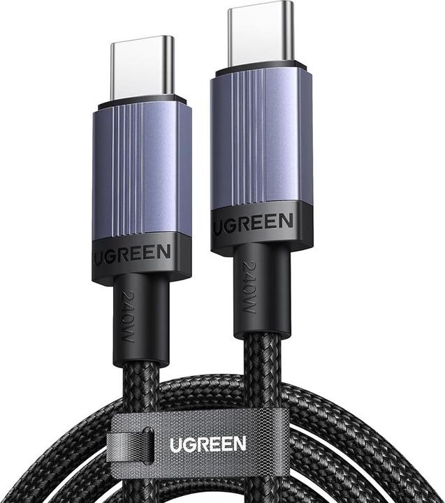 Actual product image Ugreen Cable USB USB-C - USB-C 1 m Czarno-szary (6941876269075) (1 m, 240 W)