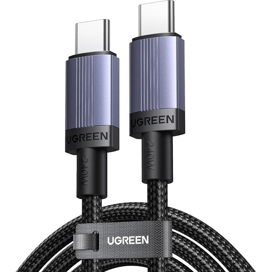 Ugreen Cavo USB USB-C - USB-C 1 m Czarno-szary (6941876269075), Cavo USB
