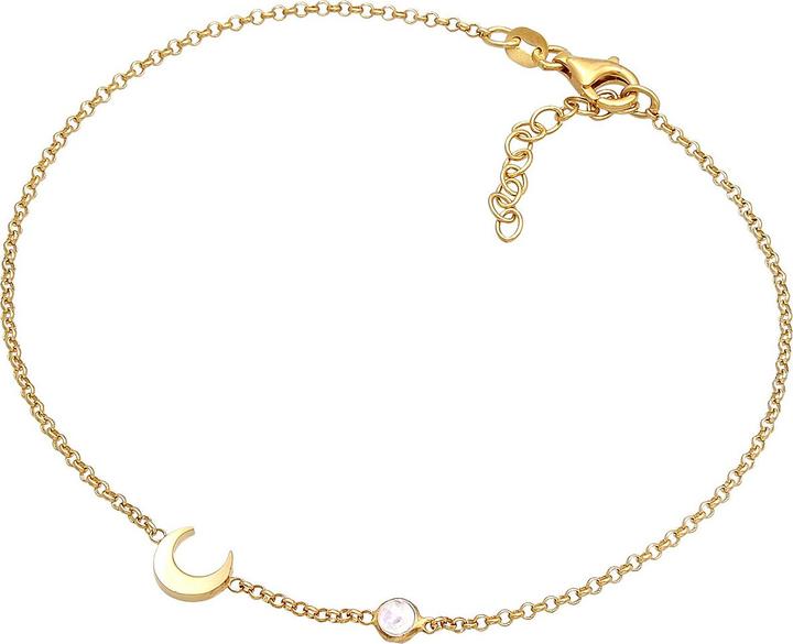 Immagine prodotto Elli Gioielli del piede Mezza Luna Astro Moonstone Argento 925 (Pietra lunare, Argento 925, 22 cm)