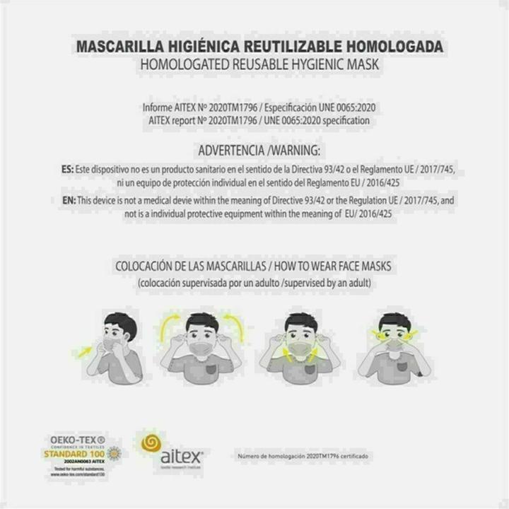 Immagine prodotto DC Super Hero Girls Maschera igienica in tessuto riutilizzabile per bambini Nero (1 x)