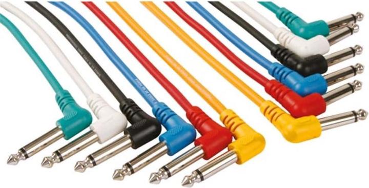 Image du produit PRO JEU DE CÂBLES PATCH - JACK 6.35 mm MÂLE 90° vers JACK 6.35 mm MÂLE 90° - MONO - 1 m - 6 pcs (1 m)