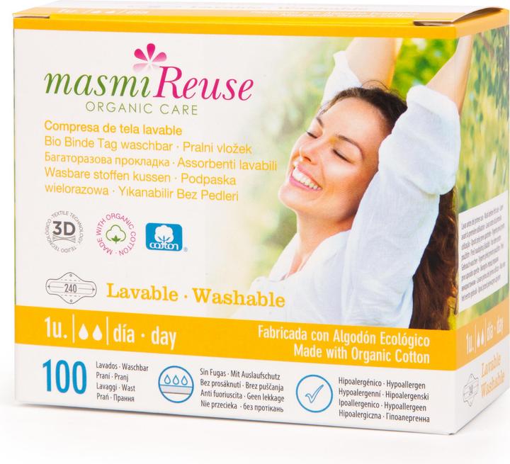 Immagine prodotto Masmi Bendaggi organici lavabili al giorno - Reuse (Assorbenti igienici)