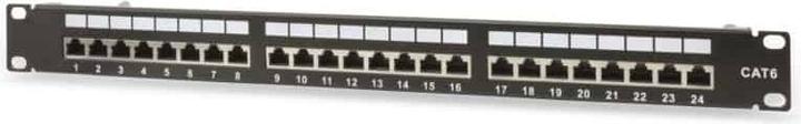 Image du produit Red4Power Panneau de brassage CAT.6 R4-N118S, 24x, 19", noir