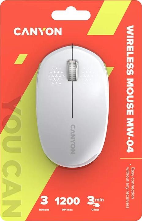 Image du produit Canyon MW-04, souris optique sans fil Bluetooth avec 3 boutons, DPI 1200, avec1pc AA turbo (Sans fil)