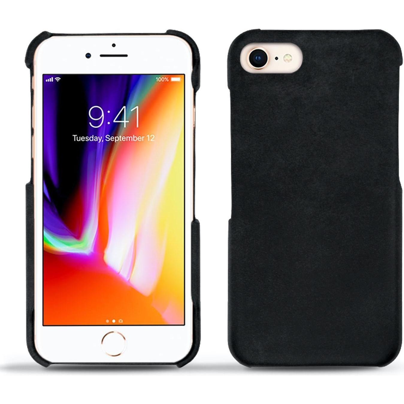 Noreve Lederschutzhülle (Apple iPhone 8), Smartphone Hülle, Schwarz