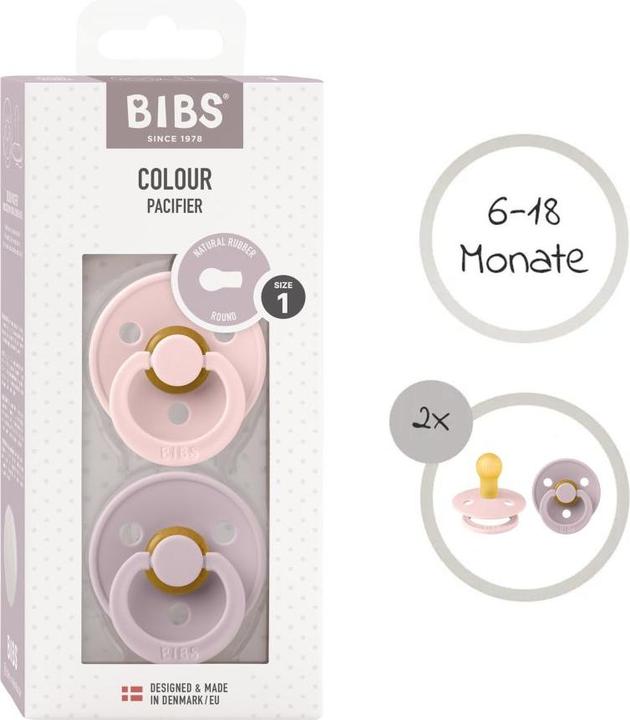 Immagine prodotto Bibs Succhietto in lattice colorato (rotondo, 6-18 mesi), Blossom & Dusky Lilac (2x, 6 - 18 Mesi)