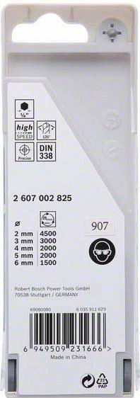 Immagine prodotto Bosch Professional Zubehör Set di punte esagonali HSS PointTeQ in vetrina, 5 pezzi, 2-6 mm (6 mm)