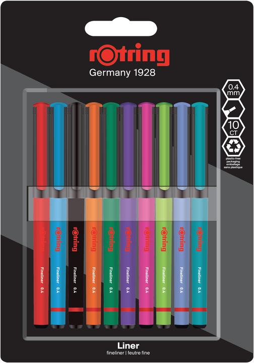 Productafbeelding Rotring Fineliner fijne vezelstiften Fun Colours (Veelkleurig, 10 x)