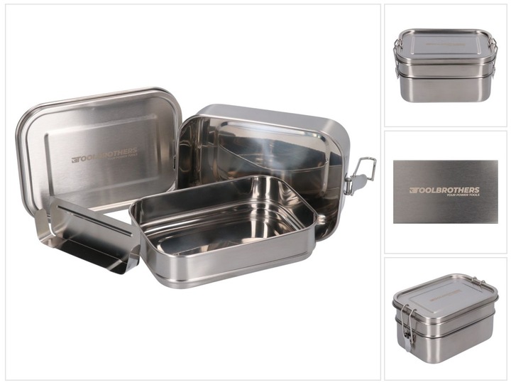 Immagine prodotto Tool Brothers Lunch box con 2 ripiani e coperchio in acciaio inossidabile