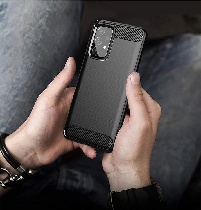Produktbild Hurtel Carbon Case Flexible Cover TPU Case for Samsung Galaxy A72 4G black (Samsung Galaxy A72)