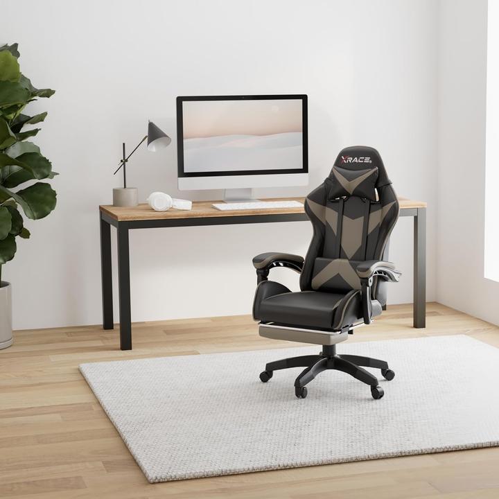 Image du produit XRace Ergonomischer Gaming-Stuhl mit Lendenwirbelstütze und Fussstütze