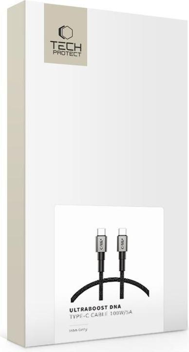 Image du produit Tech-Protect UltraBoost DNA USB-C PD100W/5A Cable 50cm - Gray (0.50 m, 100 W)
