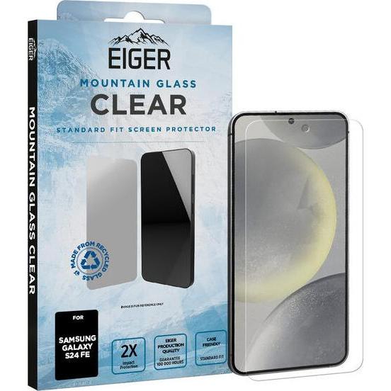 Eiger Schutzglas (1 Stück, Samsung Galaxy S24 FE), Smartphone Schutzfolie, Transparent