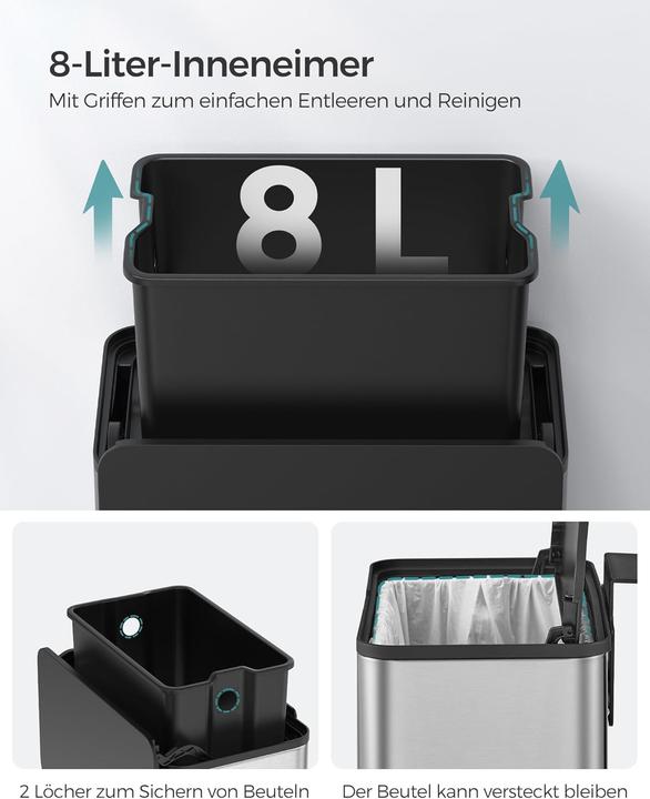 Produktbild Songmics Hängender Küchen-Komposteimer mit Deckel (8 l)