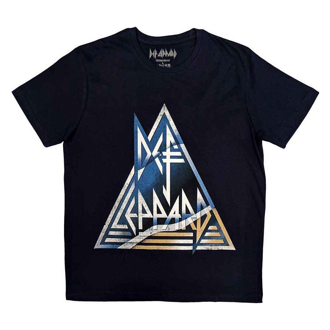 Def Leppard, Herren, Shirts, Triangle Logo, Blau, (M)