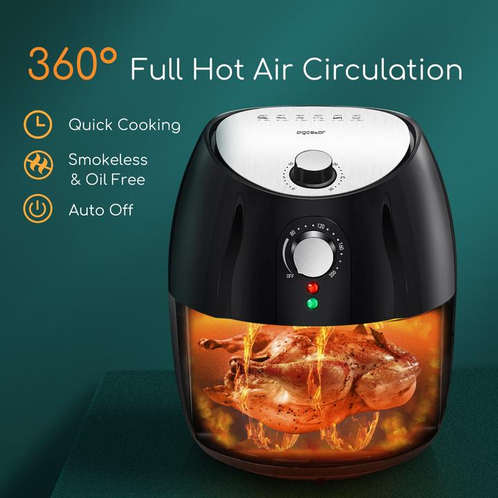 Image du produit Aigostar 1500W 3.5L Air Fryer-Mechanical dual pot Black VDE