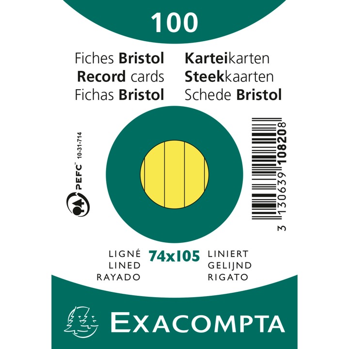 Actual product image Exacompta Index cards (74 x 105 mm, 205 g/m², 100 x)