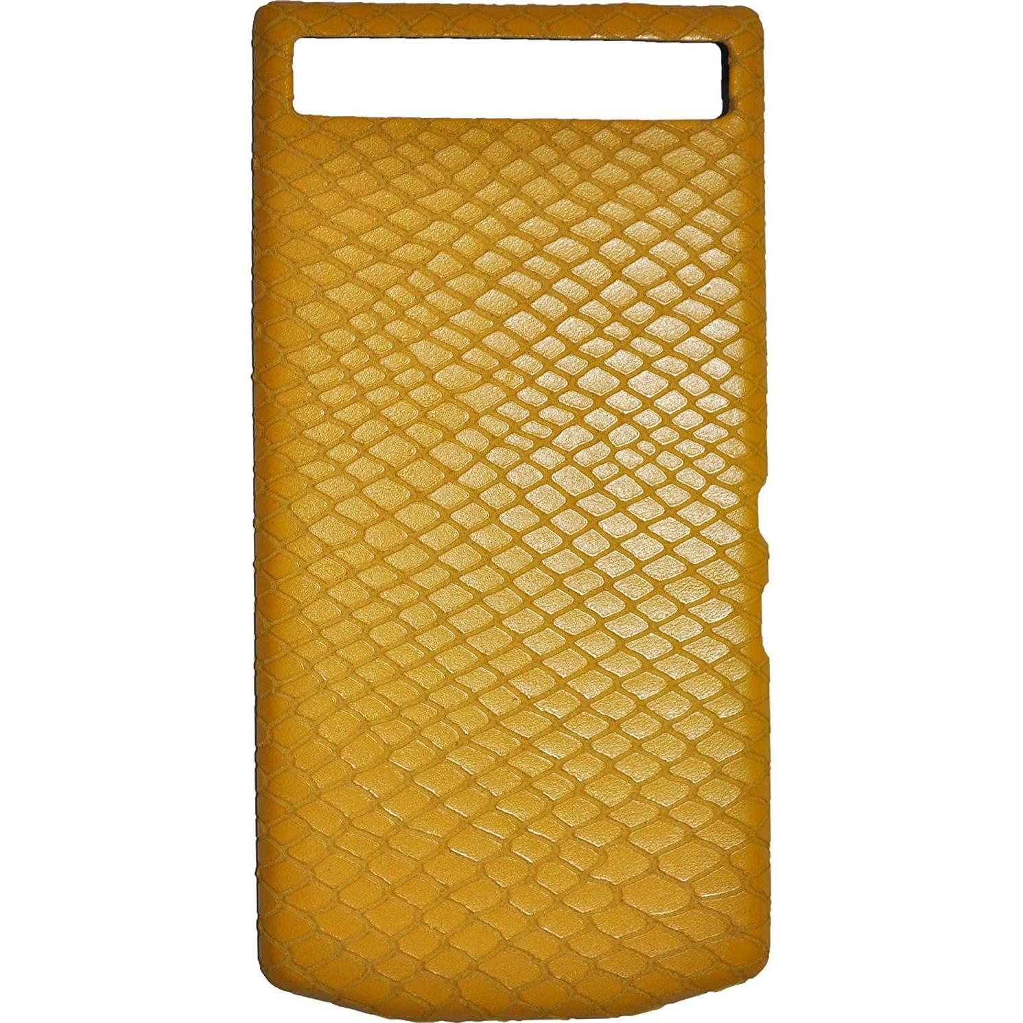 BlackBerry PD Leather Battery Door Cover P'9982 python yellow (Blackberry Porsche Design P9982), Smartphone Hülle, Gelb