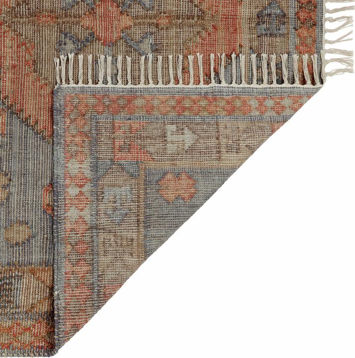 Produktbild Loberon Teppich Exeter orange/blau (200 x 200 cm)