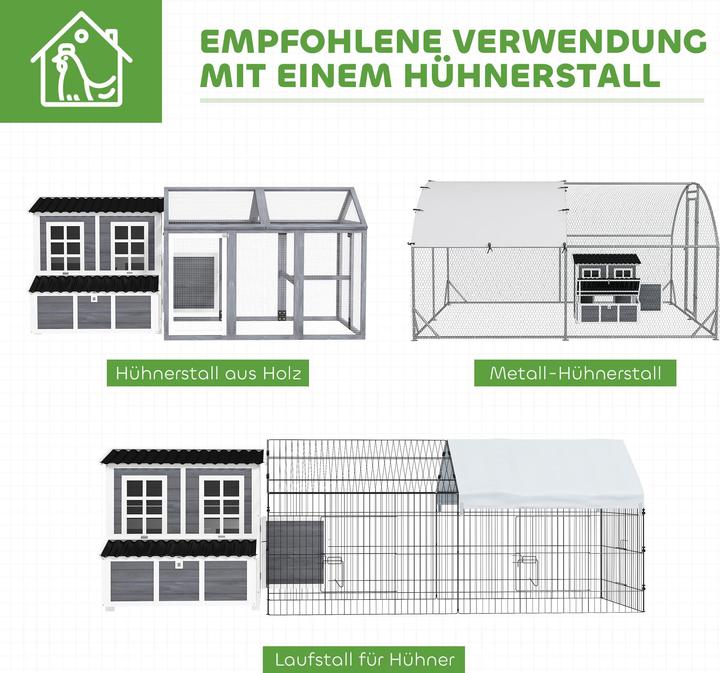 Produktbild PawHut Hühnerstall Tannenholz, Kunststoff Hellgrau