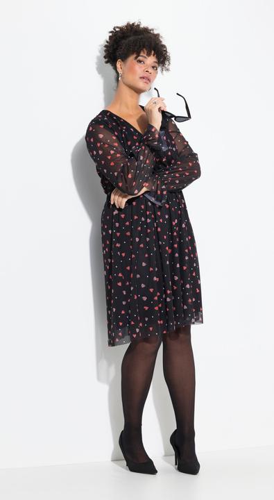 Immagine prodotto Miamoda Kleid, A-Linie, Mesh mit Alloverdruck, Langarm (54)