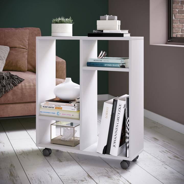 Produktbild VCM Holz Nischenschrank Regal Rollen Nischenregal Beistelltisch Raumteiler Dremala (60 x 20 x 20 cm)