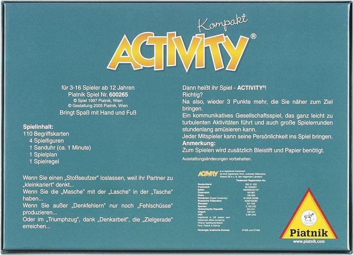 Produktbild Piatnik Activity Kompakt (Deutsch, 3 - 16 Spieler)