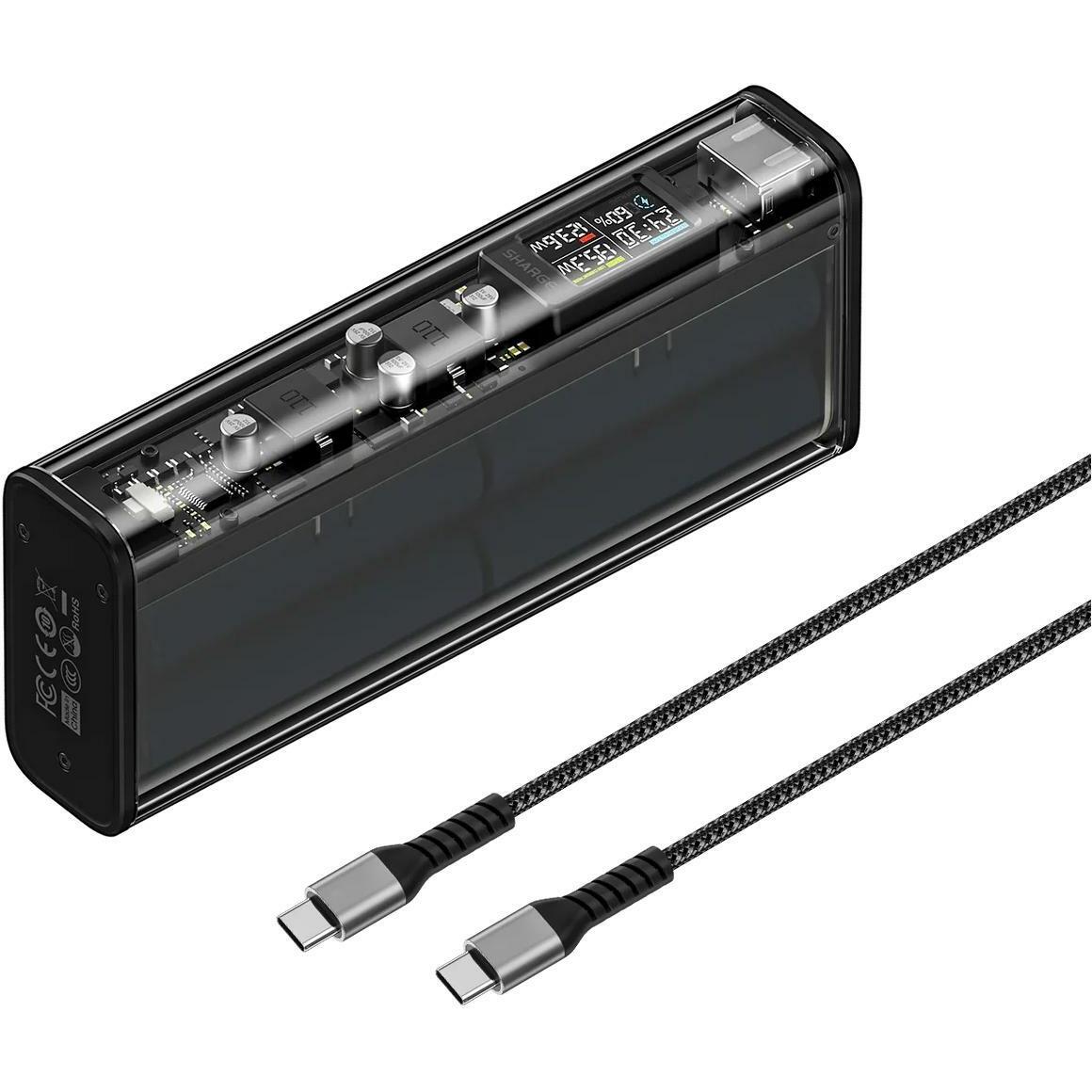 Thumbnail - Sharge 140 (20000 mAh, 140 W, 74 Wh), Powerbank, Schwarz, Transparent