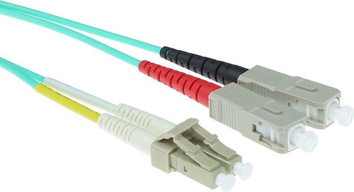 Produktbild ACT 22 meter LSZH Multimode 50/125 OM3 fiber patch cable duplex with LC and SC connectors (22 m)
