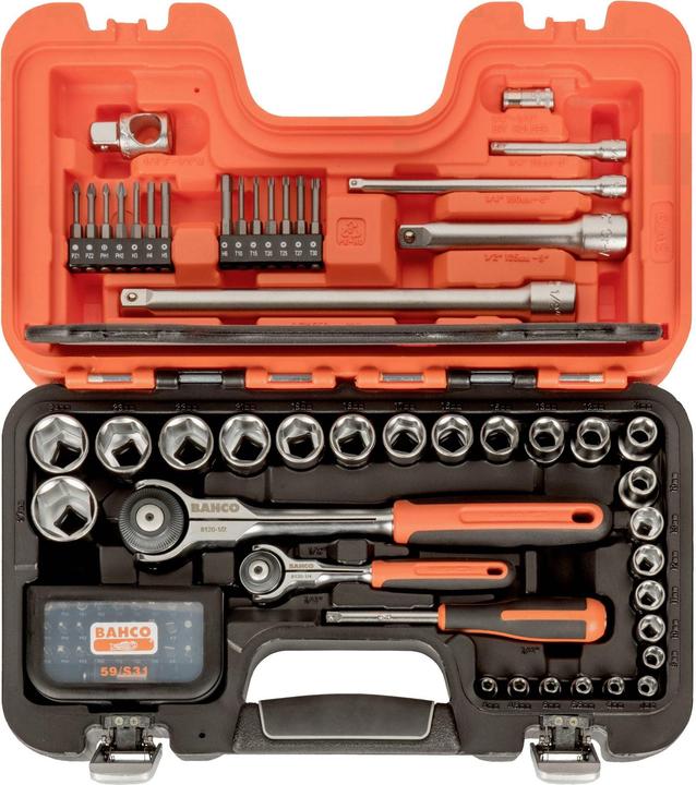 Produktbild Bahco Steckschlüssel-Satz 1/4" und 1/2", metrisch, Sechskantprofil, Vierkantantrieb, inklusive Kugelkop (1/4")